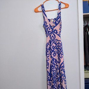 Surf Gypsy Long Dress Pink Blue